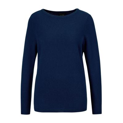 Strickpullover GOLDNER "Feinstrickshirt mit U-Boot-Ausschnitt", Damen, Gr. 52, blau (royalblau), Obermaterial: 100% Kaschmir WS., figurumspielend, U-Boot-Ausschnitt, eng Rippe, Pullover Strickpullover, keine/nicht relevant
