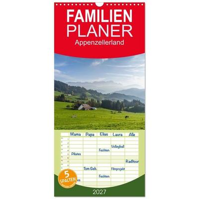 Familienplaner 2027 - Appenzellerland mit 5 Spalten (Wandkalender, 21 x 45 cm) CALVENDO