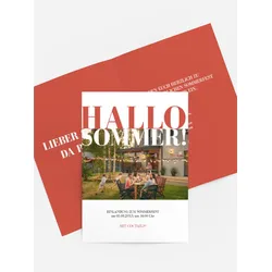 Einladungen zum Sommerfest selbst gestalten mit Spruch und Fotos im Onlinedesigner bei Meine-Kartenmanufaktur.de