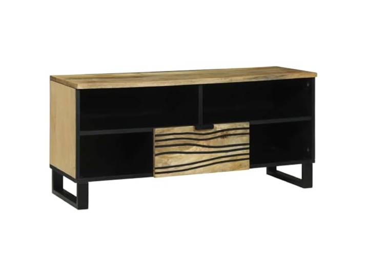 KUPTYERFG TV Board Braun 105x33x46 cm Lowboard Holzwerkstoff Fernsehtisch Kompakter TV Schrank mit Türen und Schublade für Wohnzimmer und Schlafzimmer, schafft Ordnung für Medien und Deko.