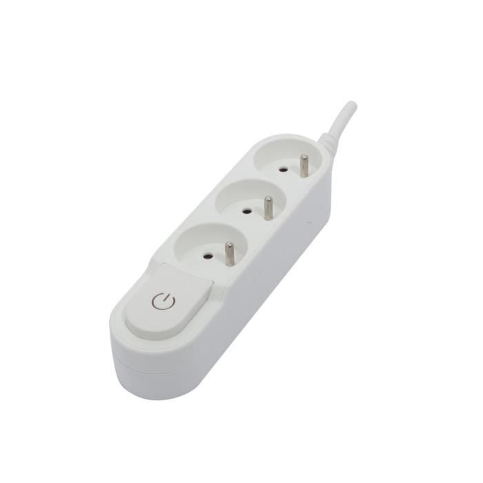 Chacon Wandcontactdoos, wit, 3 meter