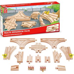 Hape Spielzeugeisenbahn-Zubehör E3733, Schienen-Erweiterungs-Set, Holz, 14-teilig