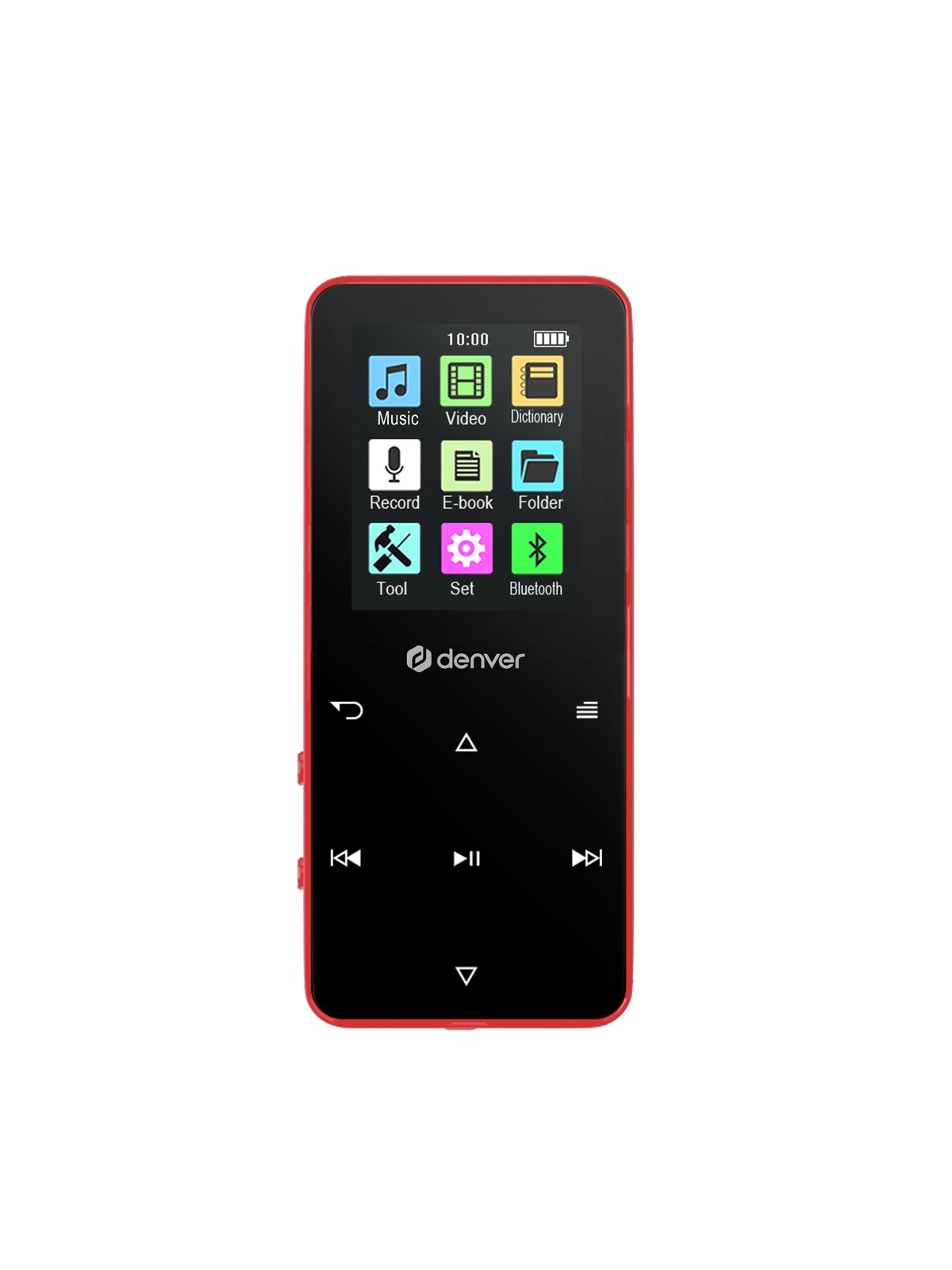 DENVER MP-1830R RED - MP4 media player with built-in bluetooth and rechargeable battery - 4 GB