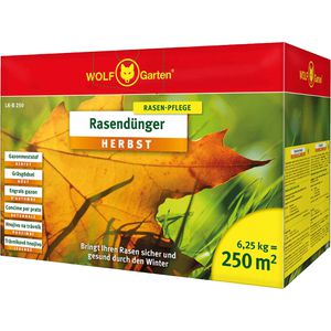 Wolf-Garten Dünger LK-B 250 Rasendünger Herbst, 20% Cashback, Langzeitwirkung, 6,25 kg für 250m²