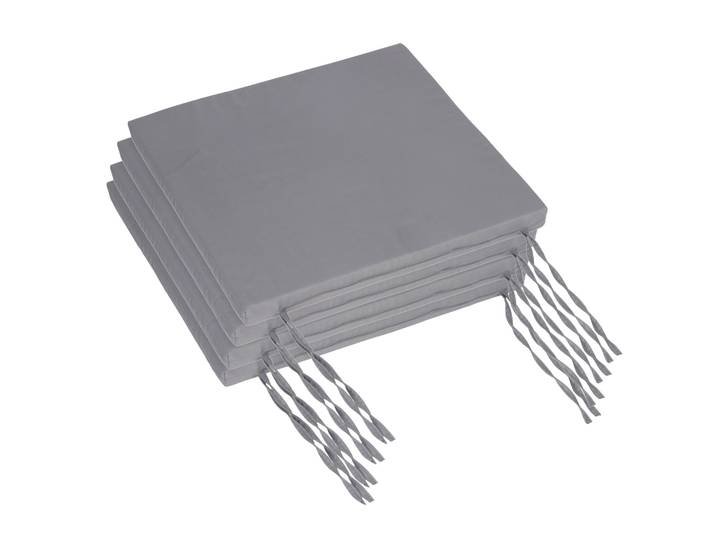 Flache Stuhlkissen 4er-Set Grau