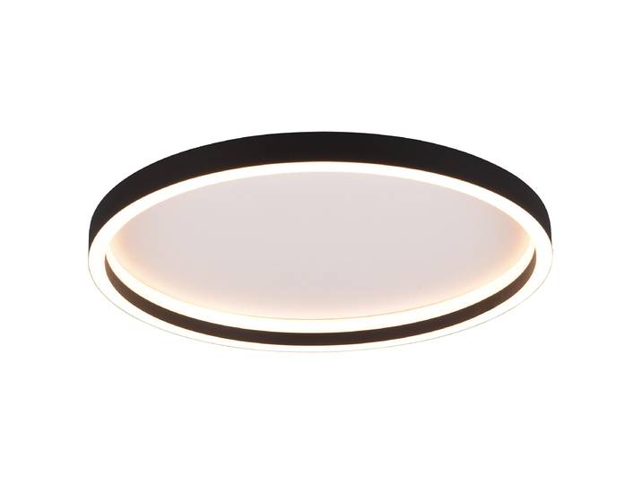 LED-Deckenleuchte Rund Ø 35cm Schwarz/Schwarz Eisen, lackiert Silikon LED LED-Platine