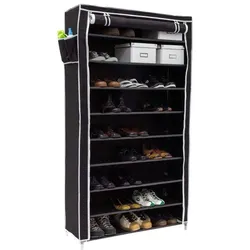 Relaxdays 2 x Schuhschrank VALENTIN hoch schwarz Weiß,Schwarz
