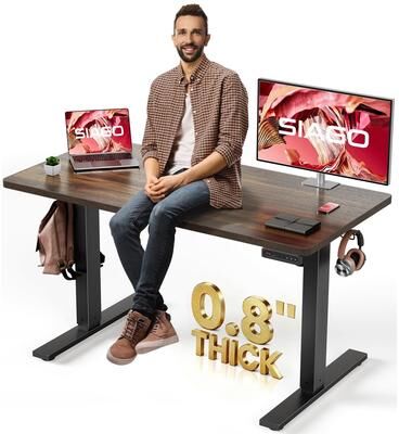 SIAGO Electric Standing Desk Height Adjustable Computer Desk with Cable Management & Spacious Work Surface