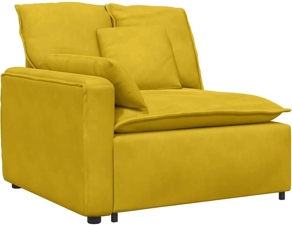 vidaXL Canapé modulable avec coussins jaunes