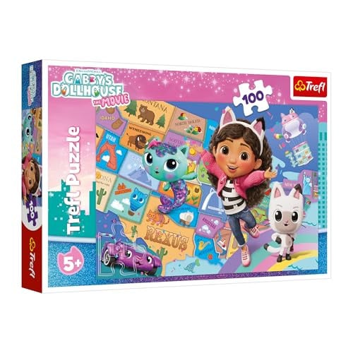 Trefl Gabby's Dollhouse Vriendschap in het Kattenhuisje Puzzel 100 stukken