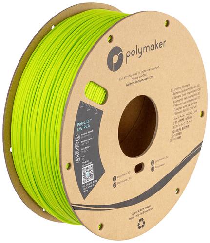 Polymaker PA08008 Filament LW-PLA Matt, Geringe Dichte 1.75mm 800g Leuchtgrün PolyLite 1St.