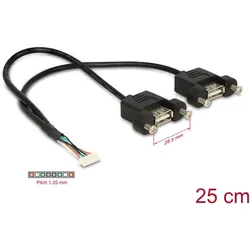 DELOCK USB Kabel Pinheader 8Pin -> 2x A Bu/Bu 0.25m