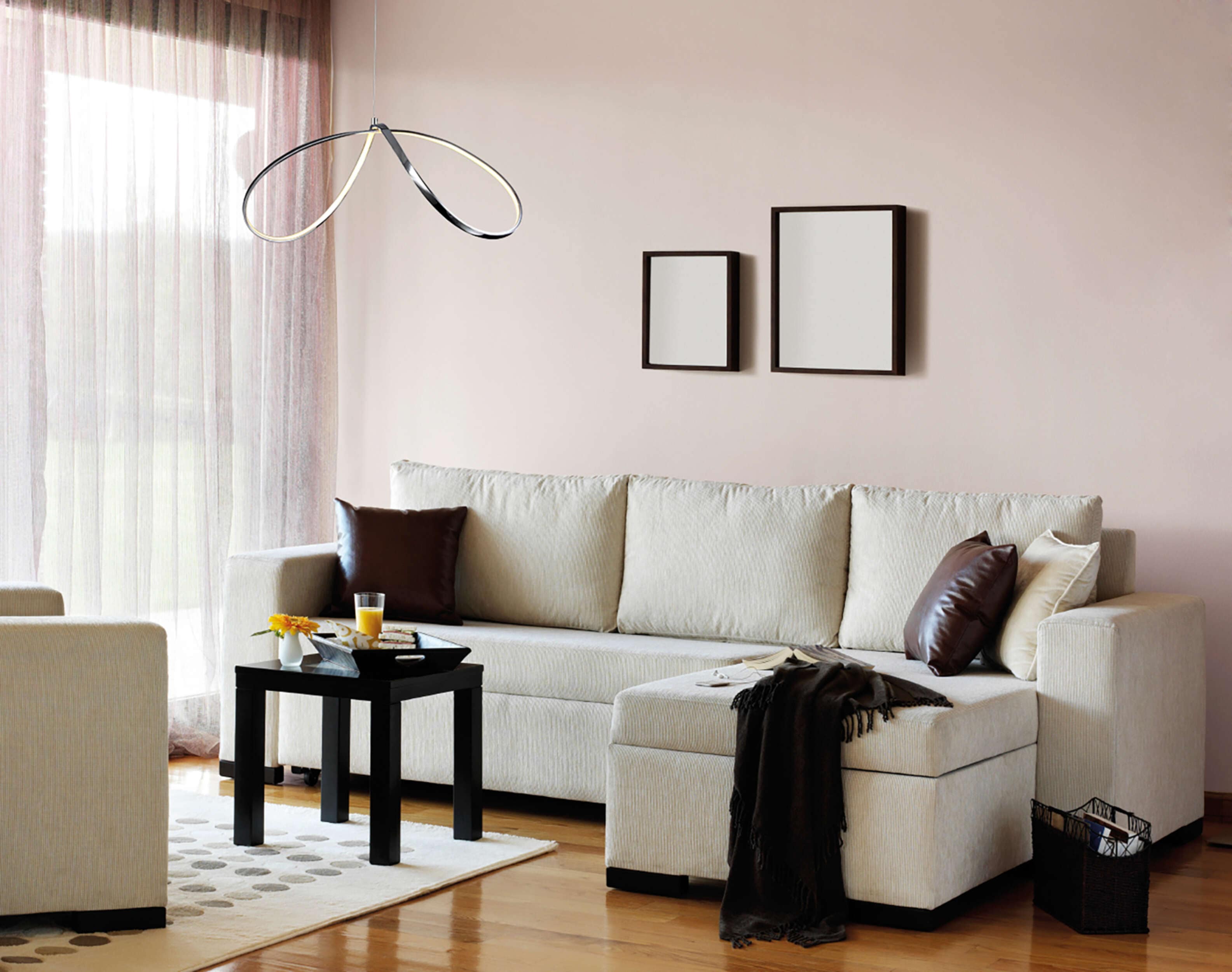 NÄVE LED Pendelleuchte "Loop Line", silber (chrome), Ø 32cm H: 120cm, 1 Stk., Leuchten, modernes Design; angenehmes Licht, LED Pendelleuchte