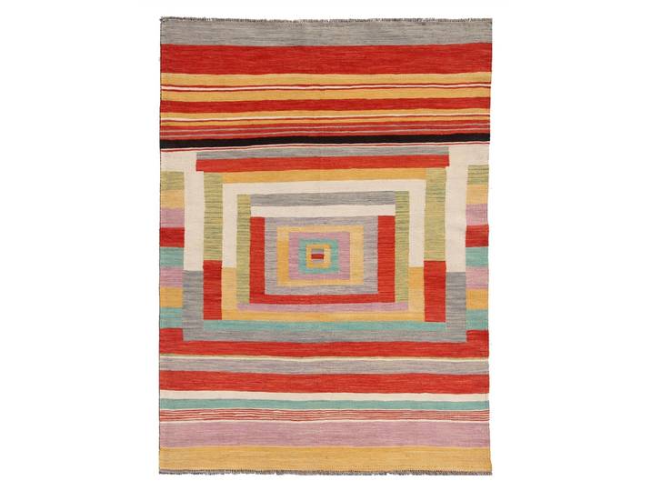 Kelim Afghan Edition Teppich 150x206 Handgewebt Modern Orientteppich Designteppich Wolle