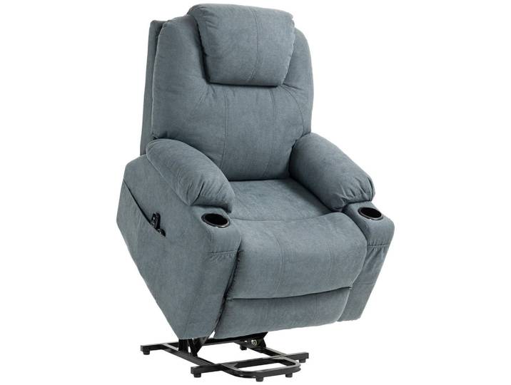 Homcom Fernsehsessel mit Aufstehhilfe Elektrisch, Relaxsessel mit Heiz-, Liegefunktion, Dunkelgrau, Füllung: Schaumstoff,Taschenfederkern, 90x107x101 cm, Wohnzimmer, Sessel, Fernsehsessel