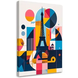 LEINWANDBILD Paris Eiffelturm im Bauhaus-Stil 40x60cm