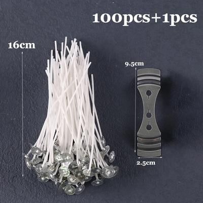 Uplifted Finds Smokeless Pre Waxed Candle Wicks   Professional Cotton Core DIY Handmade Candle Tooling System 16 Cm Set X Holder