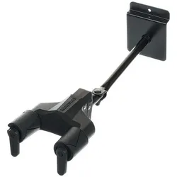Hercules GSP40SB PLUS Gitarrenwandhalter für Profilwand, lang (Banjo, Gitarre, Mandolin, Ukulele), Instrumentenständer + Halter, Schwarz
