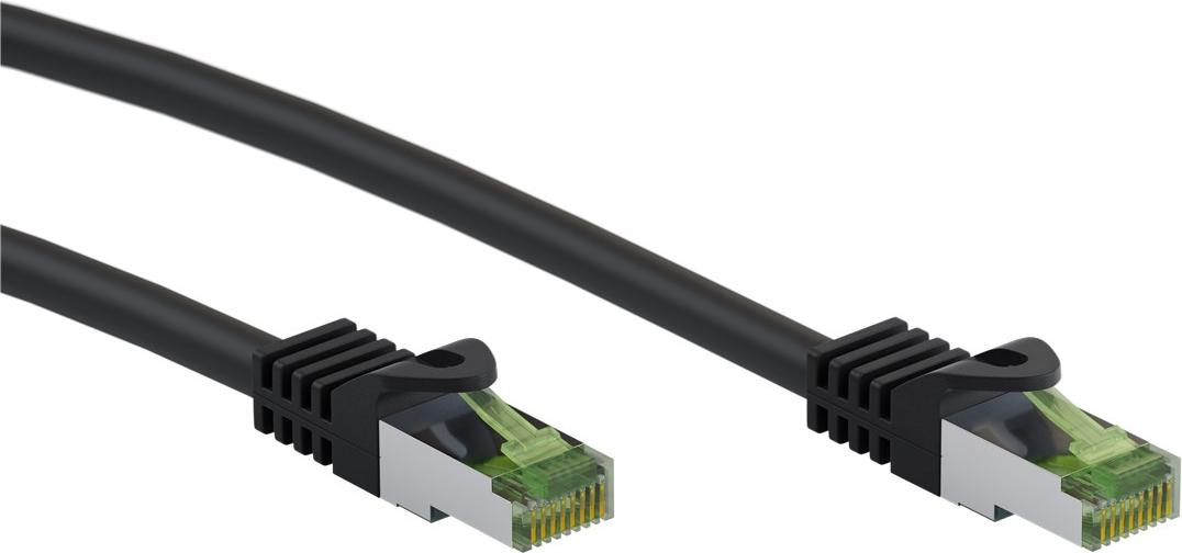 40x Goobay 61096 CAT 8.1 Patchkabel, S/FTP (PiMF), schwarz, 5 m - Kupferleiter, LSZH-Kabelmantel (halogenfrei)
