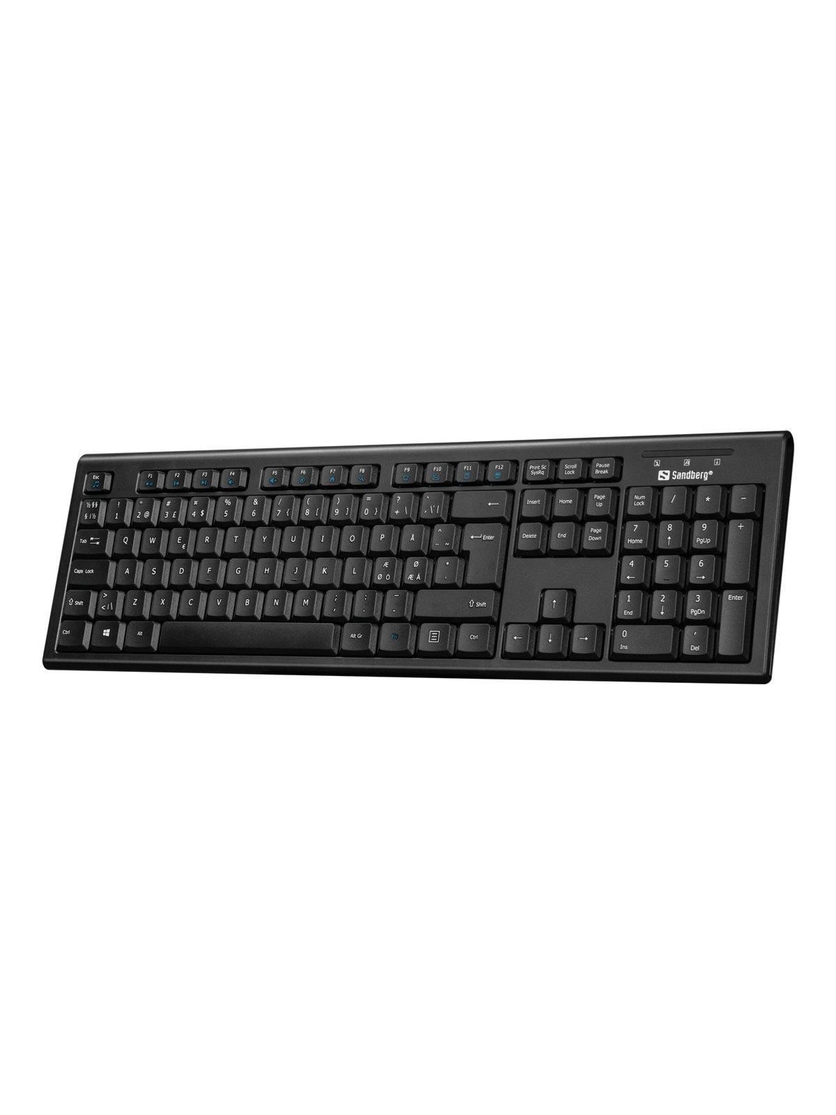 Sandberg USB Wired Office Keyboard - Tastatur - Full-Size - Nordic ISO - Schwarz