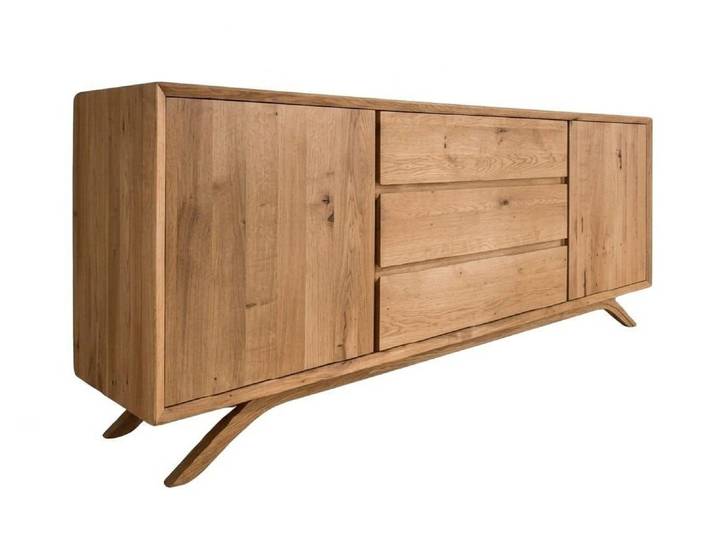 Xlmoebel Sideboard Braun-Beiges Designer Sideboard Exklusive Anrichte Holzmöbel (1-tlg)