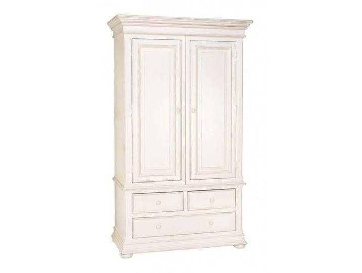 Armoire penderie blanche 2 portes 3 tiroirs - MDF - Blanc - Interior's