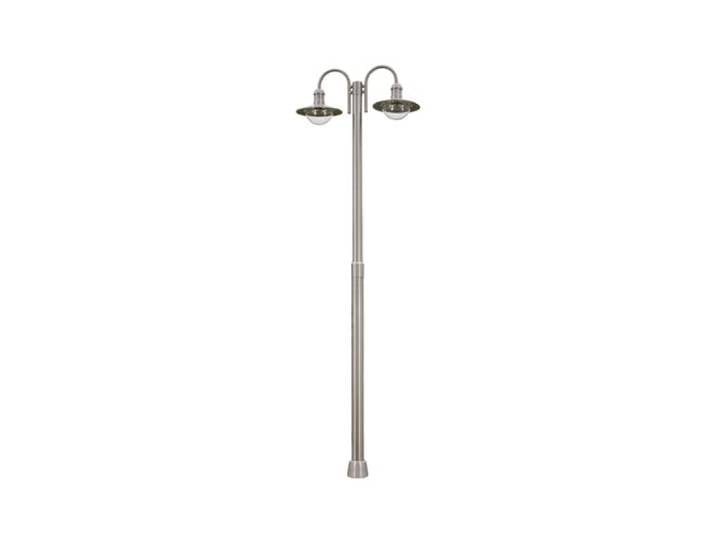 Lindby Lampadaire extérieur Damion à intensité variable (Moderne) en Gris Inox (à 2 lampes\, E27) Candélabre luminaire d’extérieur