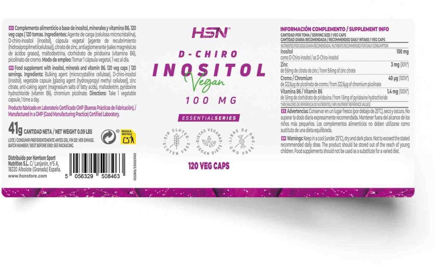 HSN D-chiro inositol - 120 veg caps - Diabéticos - Cápsulas Vegetales - 120  Servicios