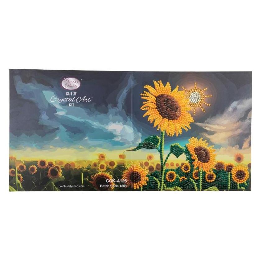 Craft Buddy Sonnenblume, 18x18cm Crystal Art Card (CCK-A125)
