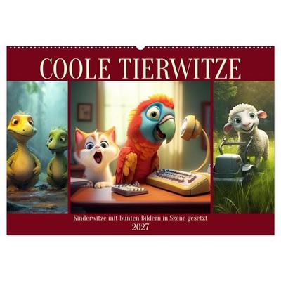 Coole Tierwitze (Wandkalender 2027 DIN A2 quer), CALVENDO Monatskalender