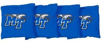 Skip's Garage Middle Tennessee State University Blue Raiders Blue Cornhole Bags