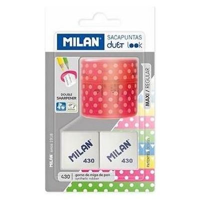Milan Duet rosa Spitzer + 2 Radiergummis Blister (47954027)