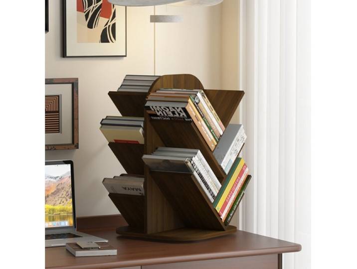 Support de livre rotatif, organisateur de bureau multicouche, support de livre pivotant, étagère peu encombrante pour Table d'étude de bureau, bibliothèque créative