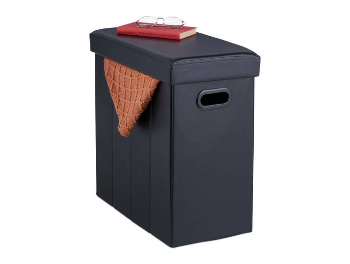 Sitzhocker Kunstleder Schwarz