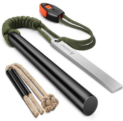 Smart Shopping Spot Ferro Rod Camping Fire Starter Ultimate Survival Fire Starter Kit With Waxed Tinder Cord & Paracord Ferro Rod Camping Fire Starter Ultimate Survival Fire Starter Kit With Waxed Tinder Cord & Paracord