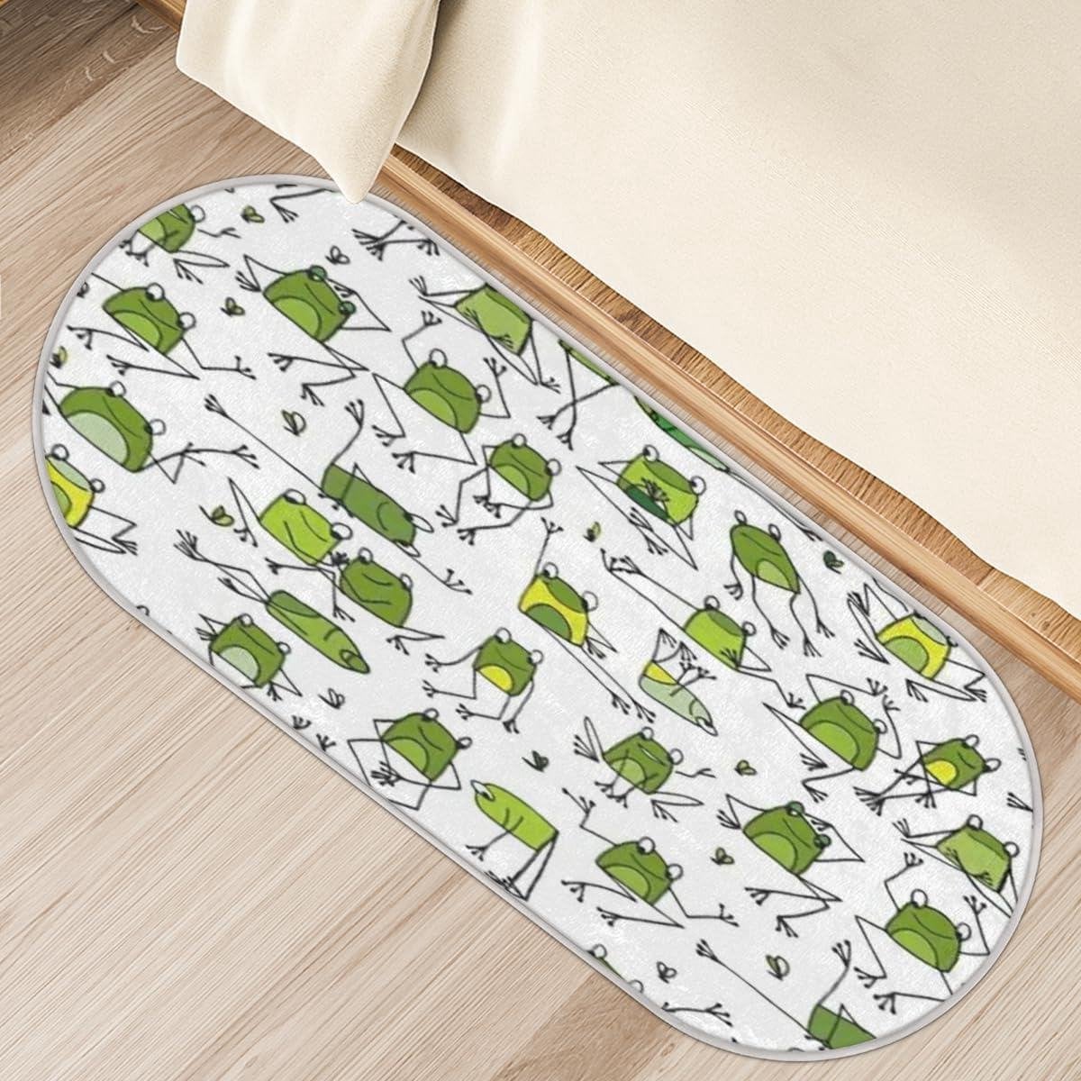Groen Kikker Vloerkleed van Pluche Polyester - 50 x 120 cm