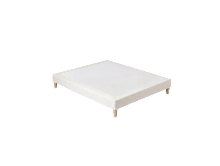 Lit tapissé blanc 160 × 200 cm avec tissus naturels