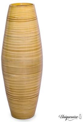 Uniquewise Tall Cylinder Bamboo Floor Vase Decorative Accent for Hotel Lobbies and Spa, Perfect Decor for Living Room or Hallway