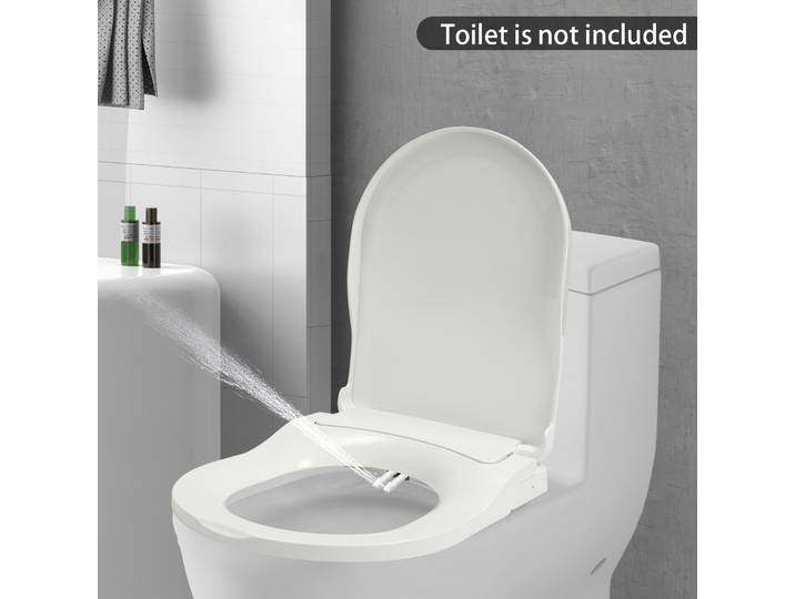 Housse de siège de toilette intelligente avec système de double buse, lavage avant et arrière, conception Non électrique, amortissement lent, lavage des hanches pour femmes