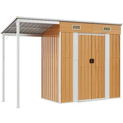 Helloshop26 - Gartenhaus Geräteschuppen Geräteschuppen robustes Gartenhäuschen mit verlängertem Dach transparent 277 x 110,5 x 181 02_0022220