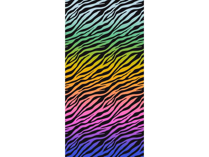 Strandtuch EGERIA Zebra , schwarz, B:75cm L:150cm, Velours, Baumwolle, Handtücher, Strandtuch, 75x150 cm, Velours