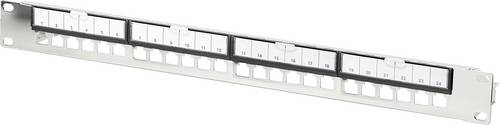 Digitus DN-91411-G 24 Port Patch-Panel 483mm (19 ) 1 HE Stahl, Verzinkt, Schwarz, Schwarz (RAL 9005), Metall Unbestückt