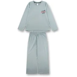 Sanetta Mädchen Schlafanzug, lang - Teens, Slogan Print, Single Jersey Hellgrün / 176