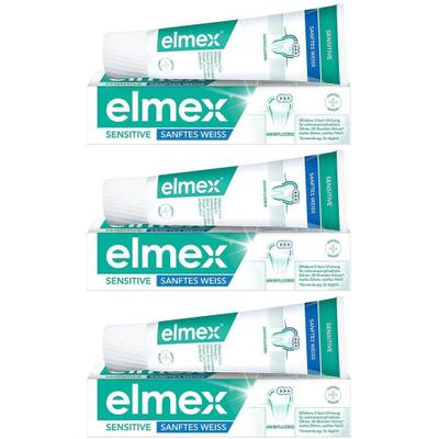 Elmex Sensitive sanftes Weiß Zahnpasta x3 3x75 ml