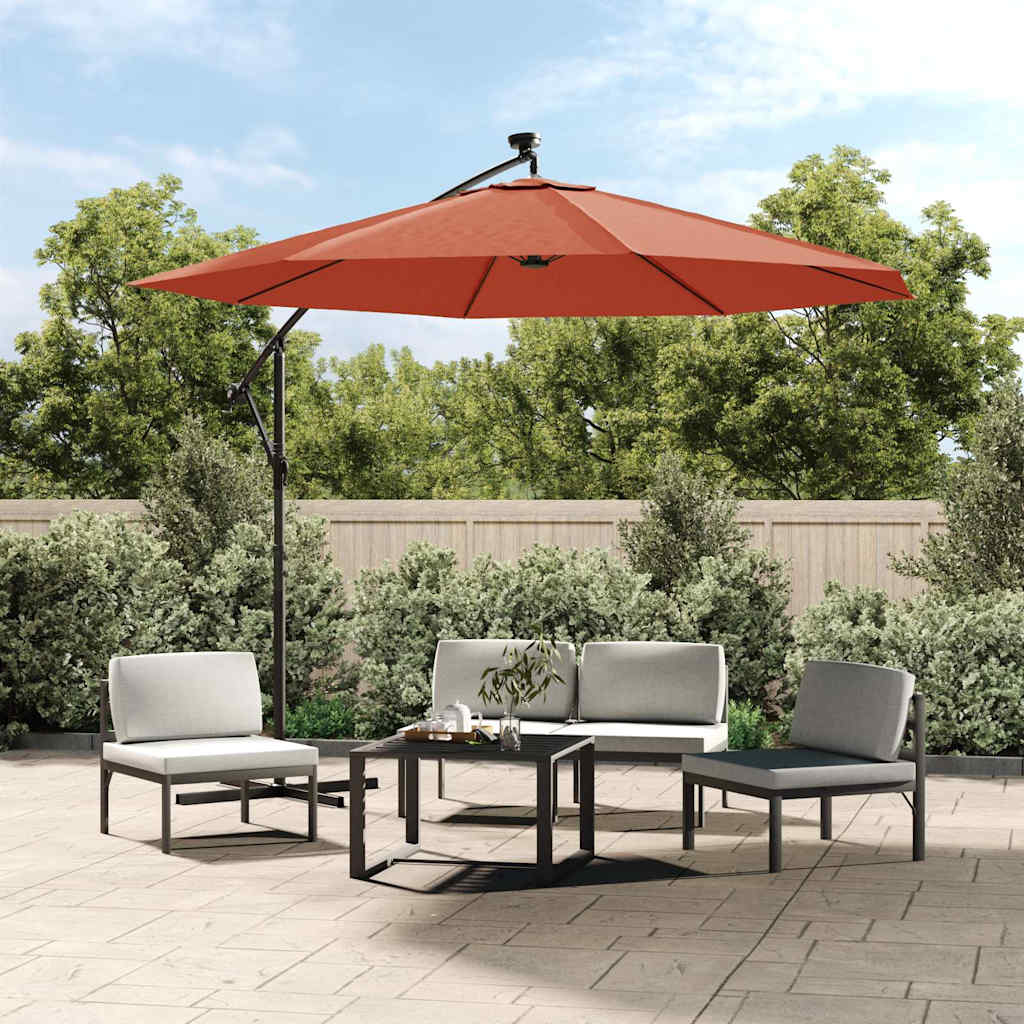 vidaXL Tela de Repuesto para Sombrilla de Jardín Terracota 300 cm Naranja Oscuro