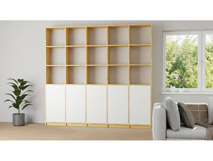 La bibliothèque dans le design de votre choix Hêtre Naturel huilé