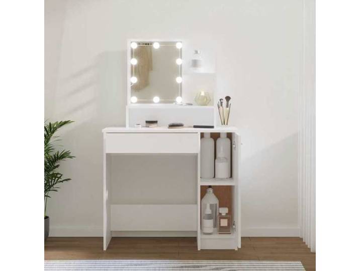 Blanc Table de Beauté - JILLE'S® Coiffeuse avec LED - blanc - 86 5x35x136cm MEU8061143417068