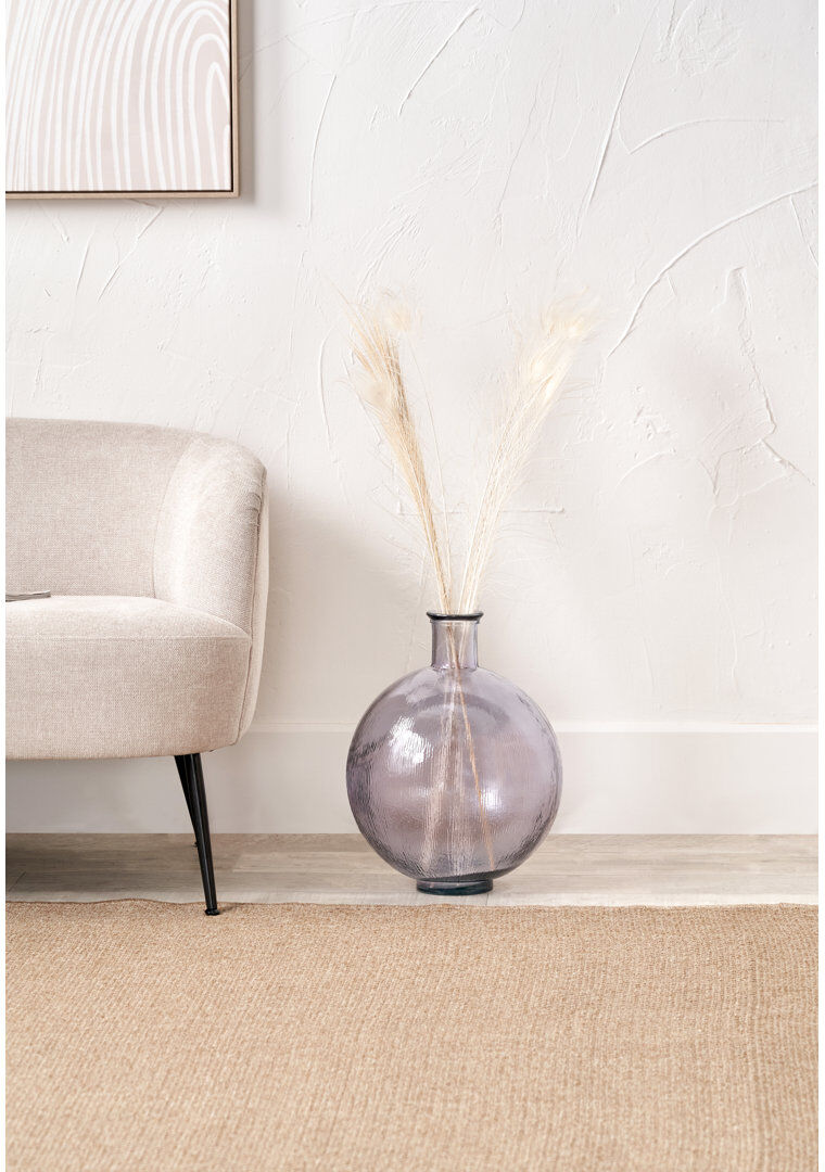 Beachcrest Home Round Recycled Glass Vase Lilac 42cm H X 34cm W X 34cm D