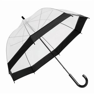 Böttcher-AG Regenschirm Glockenschirm Honeymoon, schwarz / transparent, manuell, Ø 83 cm, 81,5 cm, Stockschirm