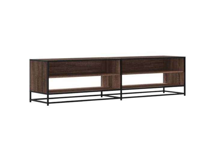 LMTYOENFG TV-Schrank Braun Eichen-Optik 180,5x40x46 cm Fernsehbank Praktisches TV-Board mit 4 Fächern und Metallrahmen, ideal für Ordnung und Unterhaltungselektronik im Wohnzimmer.